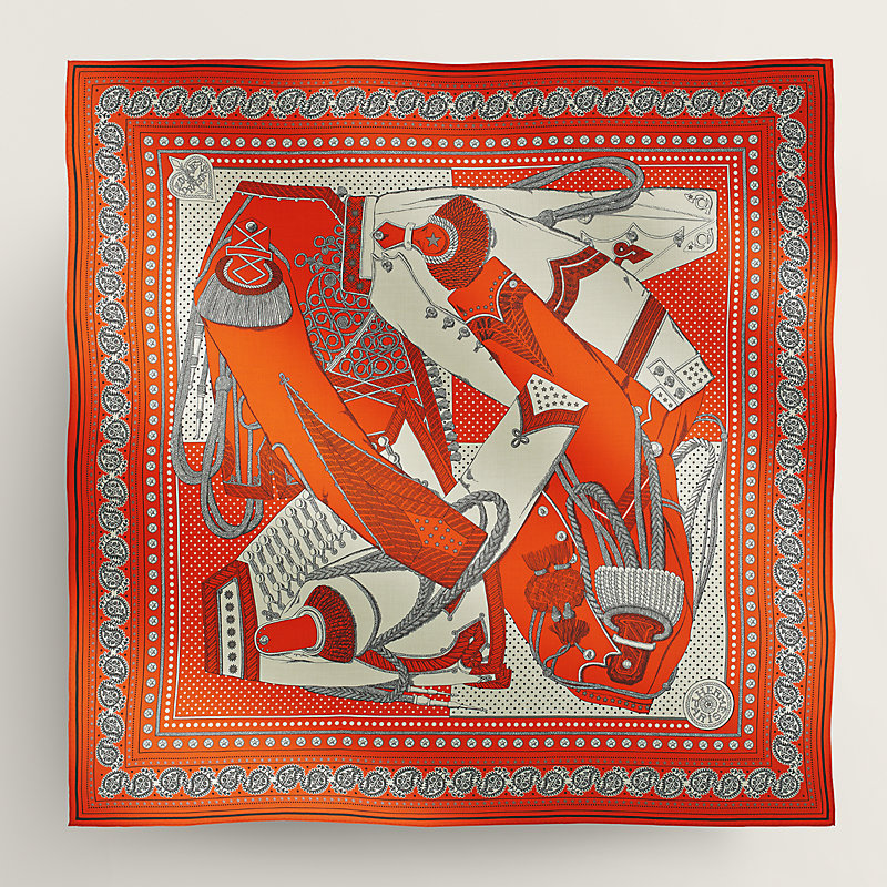 Zouaves et Dragons Bandana shawl 140 | Hermès Canada